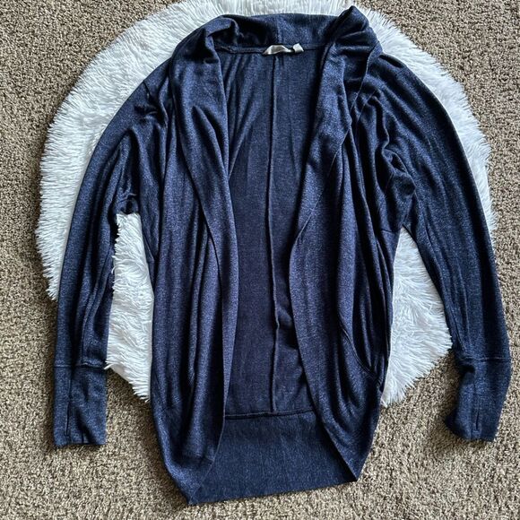 Athleta Sweaters - Athleta Open Front Cardigan Thumb Holes Stretchy Womens Size Small Blue